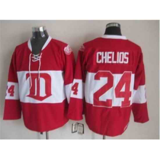 NHL Detroit Red Wings 24 Chelios classic red jerseys